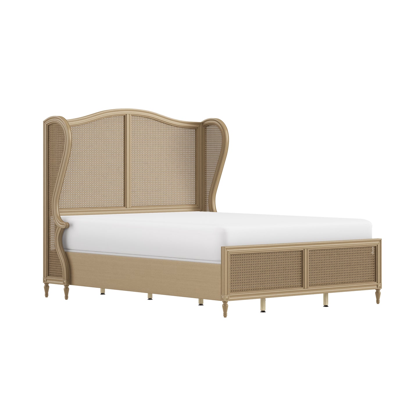 Hillsdale Furniture Sausalito Queen Wood Cane Bed, Medium Taupe