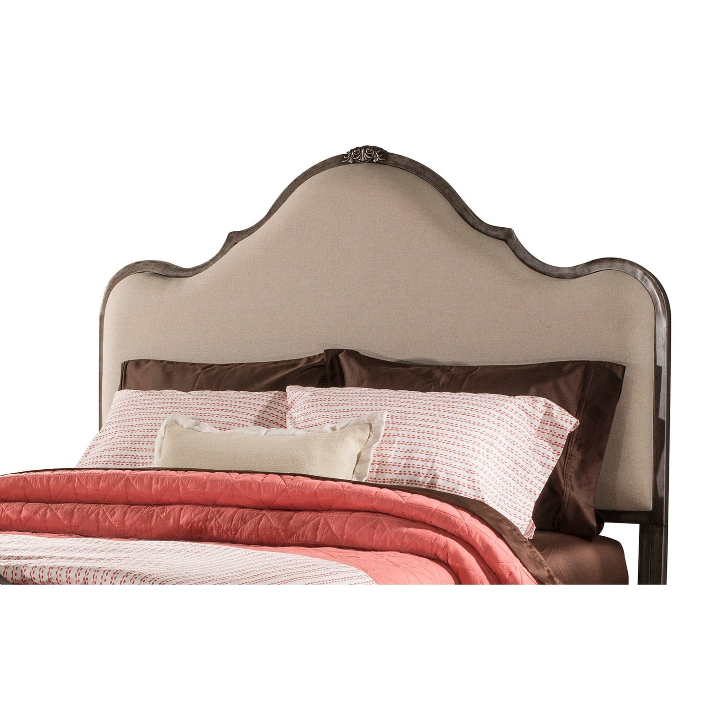 Hillsdale Furniture Delray Queen Upholstered Headboard with Frame, Linen Stone