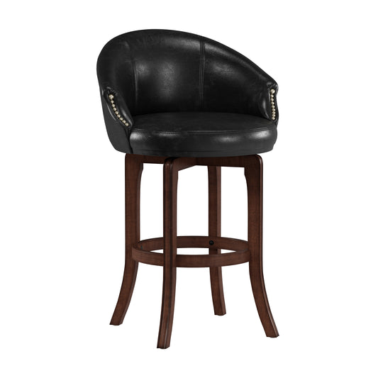 Hillsdale Furniture Dartford Wood Bar Height Swivel Stool, Dark Brown Cherry