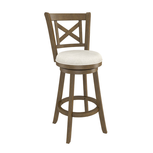 Hillsdale Furniture Hamlin Wood Bar Height Swivel Stool, Brush Gray