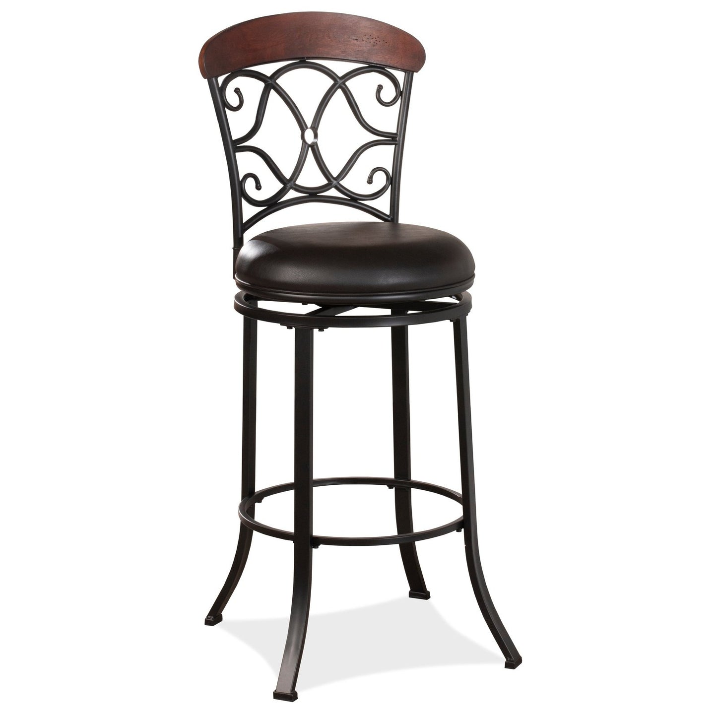 Hillsdale Furniture Trevelian Metal Swivel Bar Height Stool, Dark Coffee