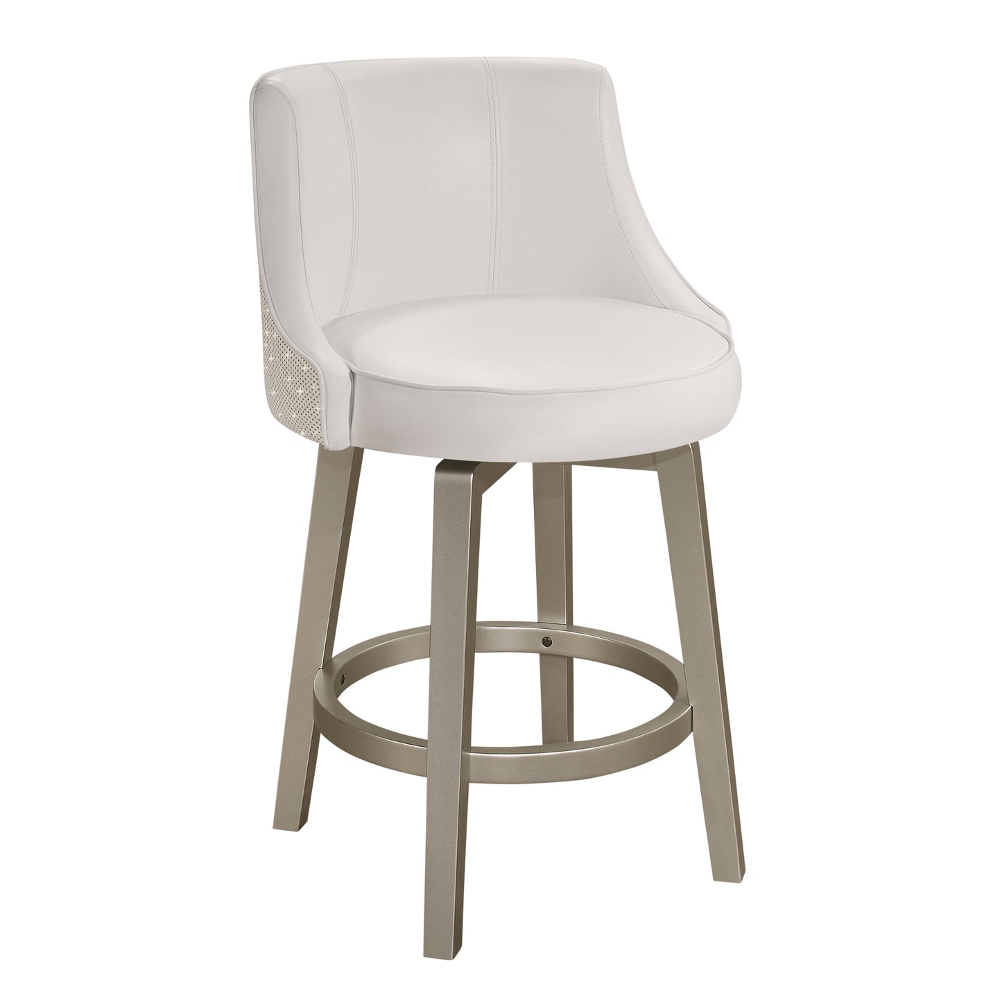 Hillsdale Furniture Stonebrooke Wood and Upholstered Counter Height Swivel Stool, Champagne