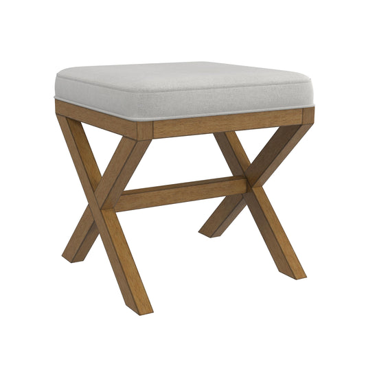 Hillsdale Furniture Somerset Backless Wood Vanity Stool, Dark Driftwood