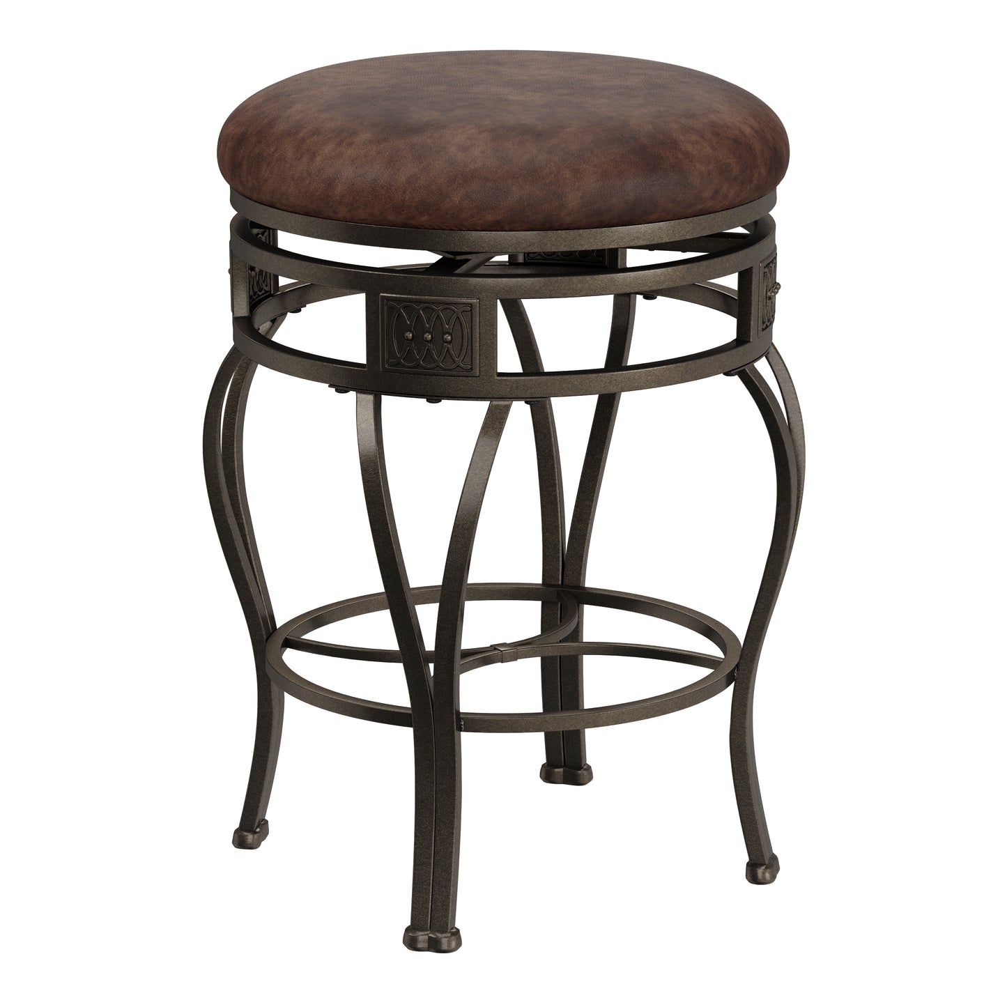 Hillsdale Furniture Montello Metal Backless Swivel Counter Height Stool, Old Steel