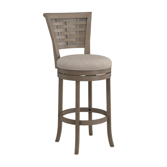 Hillsdale Furniture Thredson Wood Bar Height Swivel Stool, Light Antique Gray wash