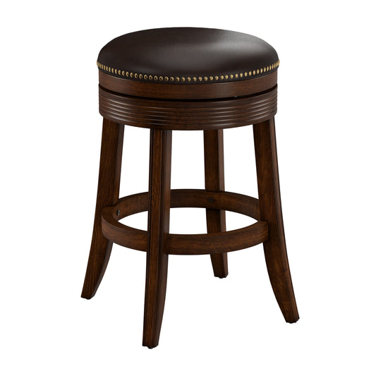 Hillsdale Furniture Tillman Wood Backless Counter Height Swivel Stool, Brown Cherry