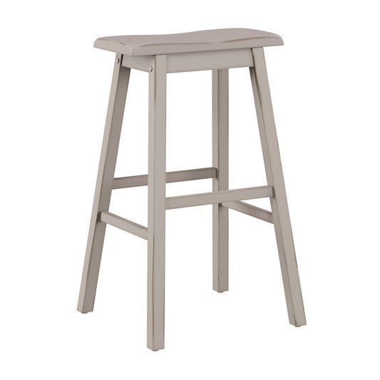 Hillsdale Furniture Moreno Wood Backless Bar Height Stool, Distressed Gray