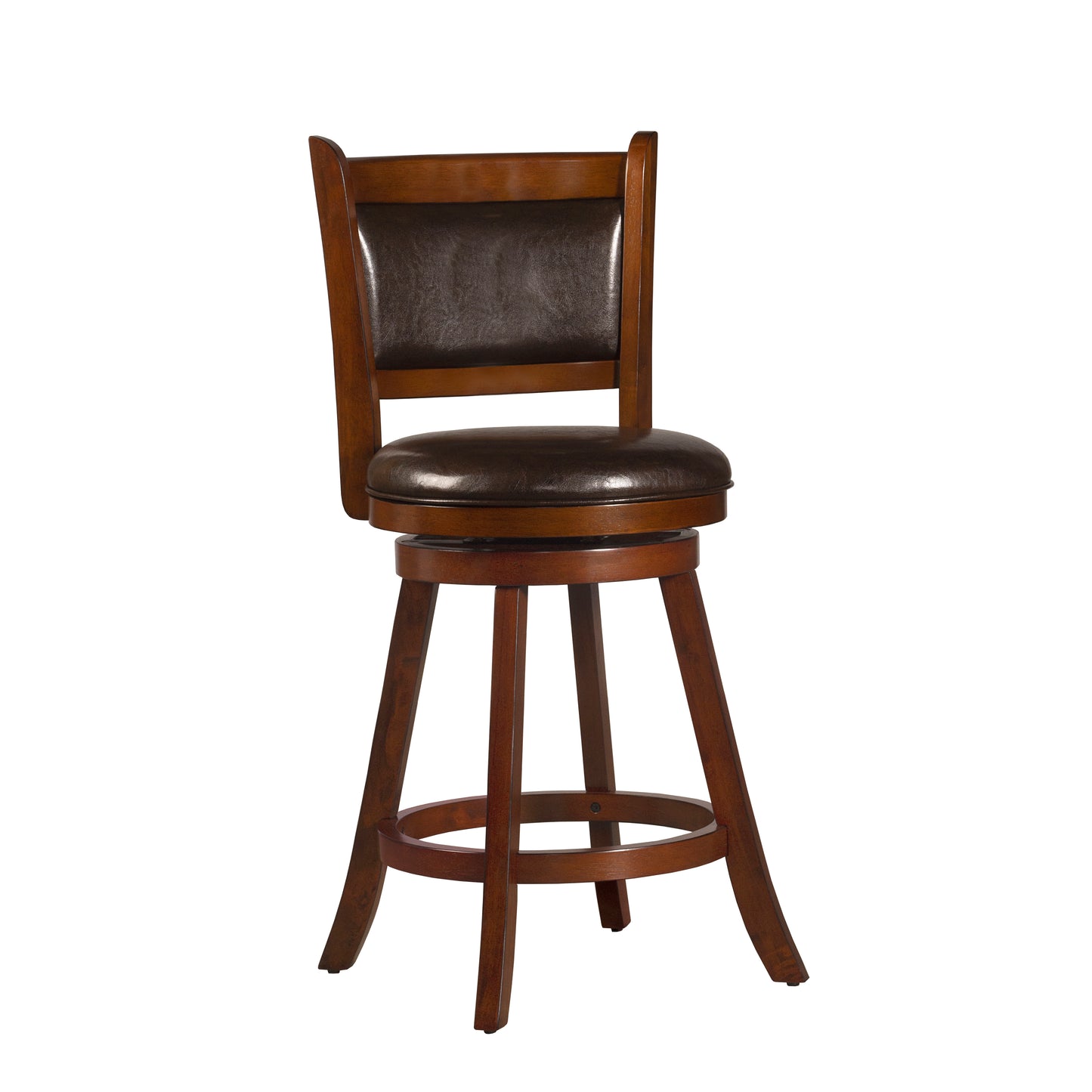 Hillsdale Furniture Dennery Wood Counter Height Swivel Stool, Cherry with Brown Vinyl