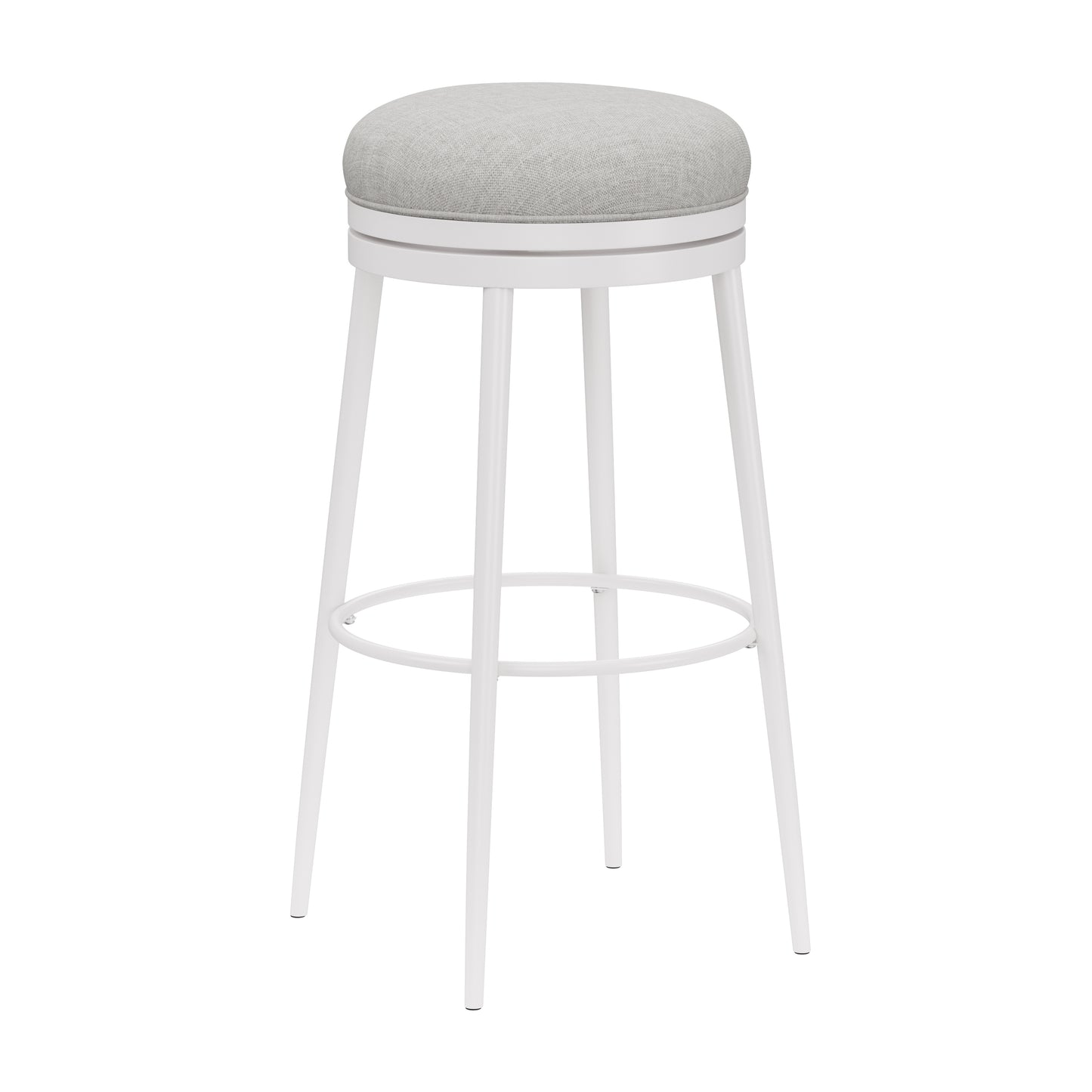 Hillsdale Furniture Aubrie Metal Backless Bar Height Swivel Stool, White