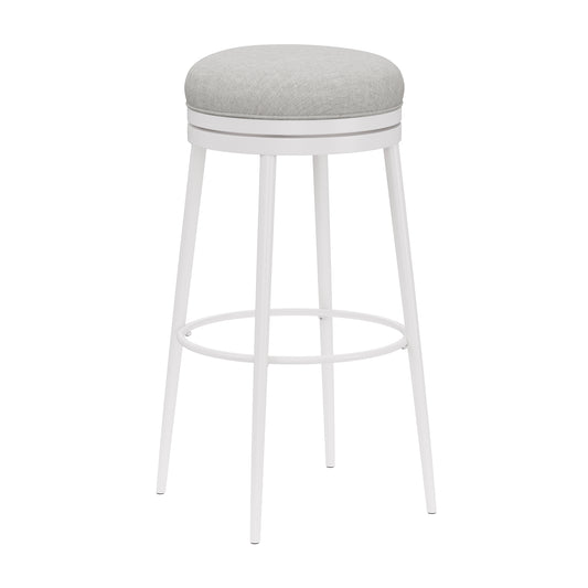 Hillsdale Furniture Aubrie Metal Backless Bar Height Swivel Stool, White