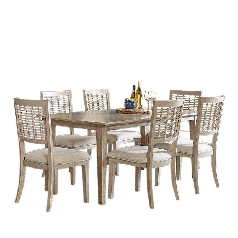 Hillsdale Furniture Ocala Wood 7 Piece Rectangle Dining, Sandy Gray