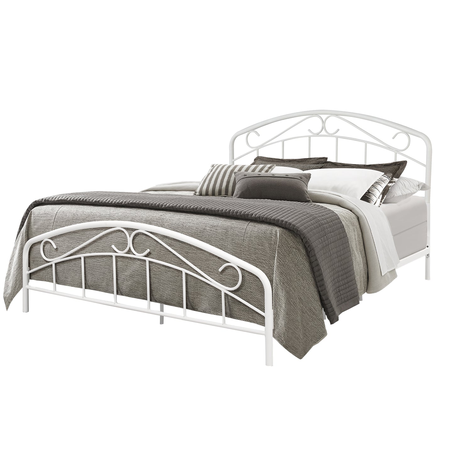 Hillsdale Furniture Jolie Full Metal Bed, Textured White