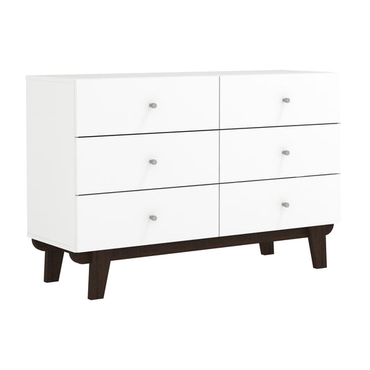 Living Essentials by Hillsdale Kincaid Wood 6 Drawer Dresser, Matte White