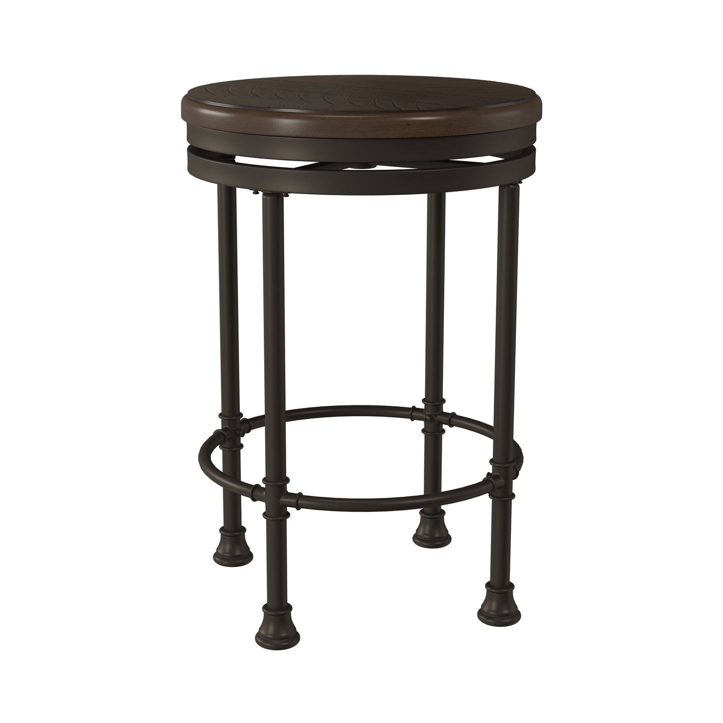 Hillsdale Furniture Casselberry Metal Backless Counter Height Swivel Stool, Brown