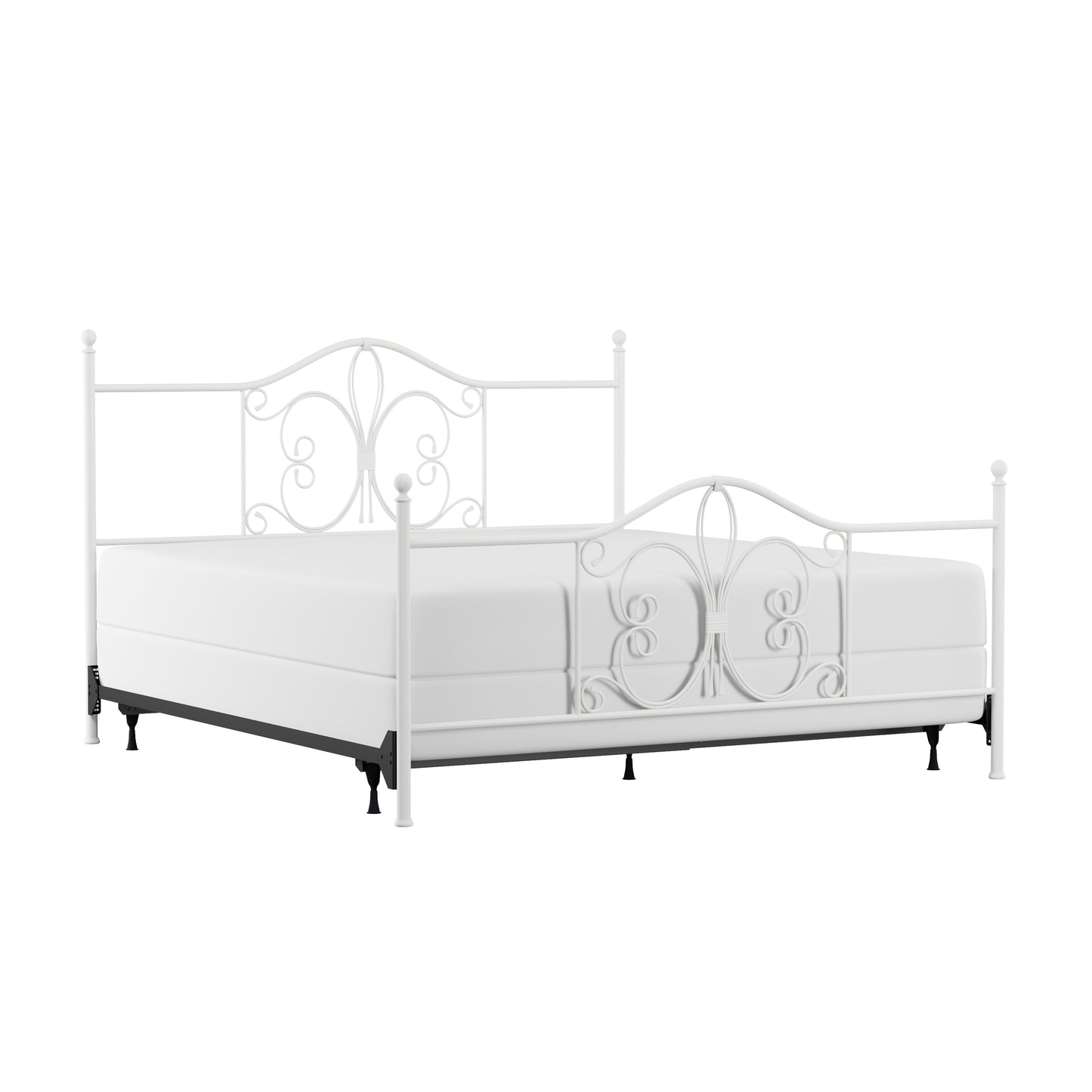 Hillsdale Furniture Ruby King Metal Bed, Textured White