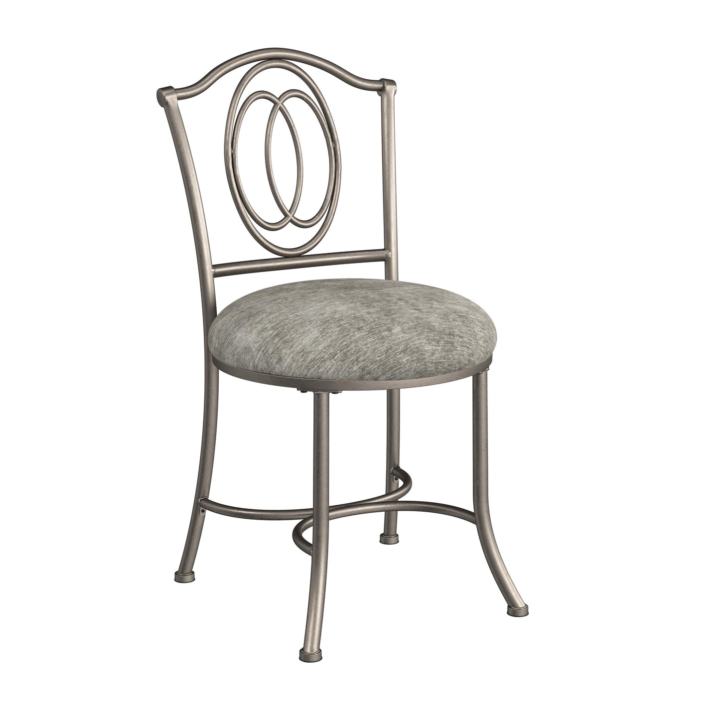 Hillsdale Furniture Emerson Metal Vanity Stool, Pewter