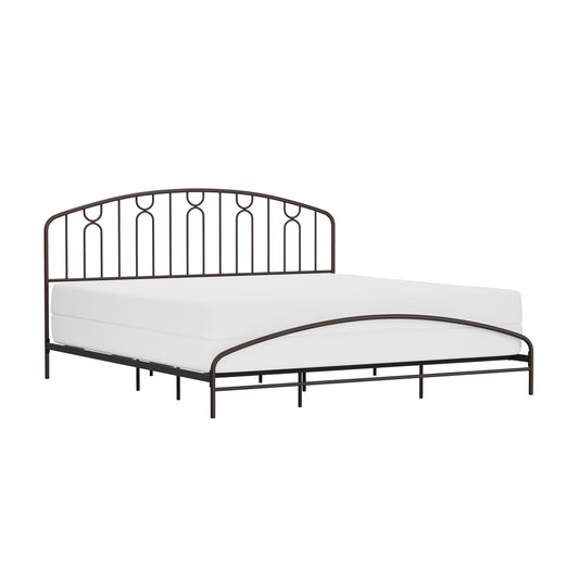 Hillsdale Furniture Riverbrooke Metal Arch Scallop King Bed, Bronze