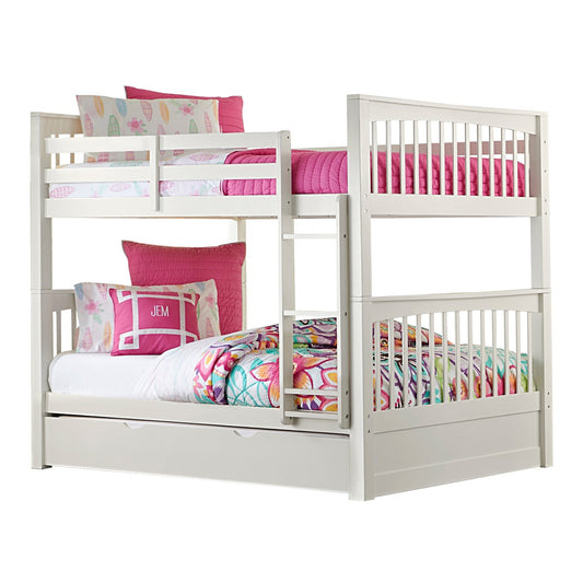 Hillsdale Kids and Teen Pulse Wood Full Over Full Bunk Bed with Trundle, White