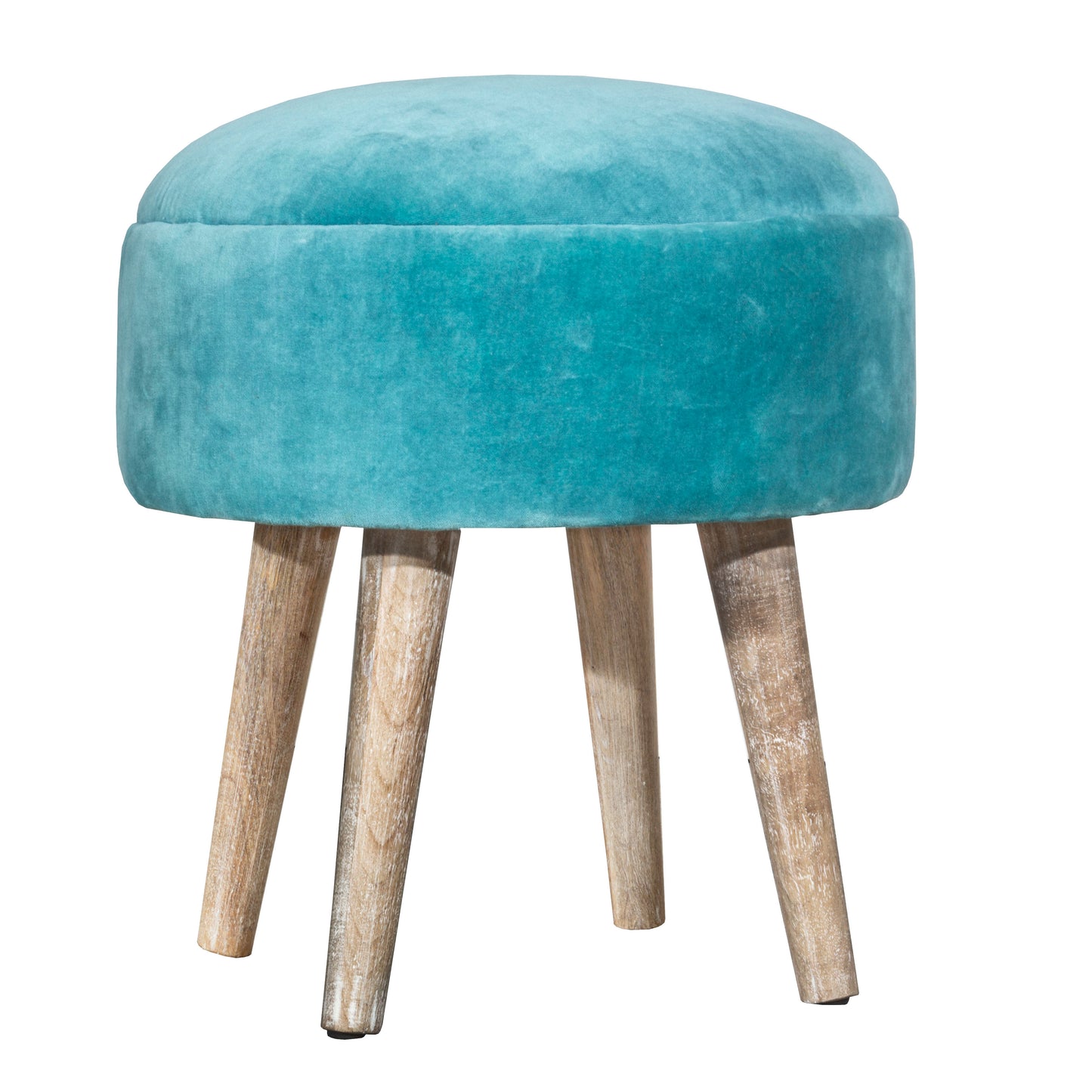 Hillsdale Furniture Mila Upholstered Backless Vanity Stool, Teal Velvet