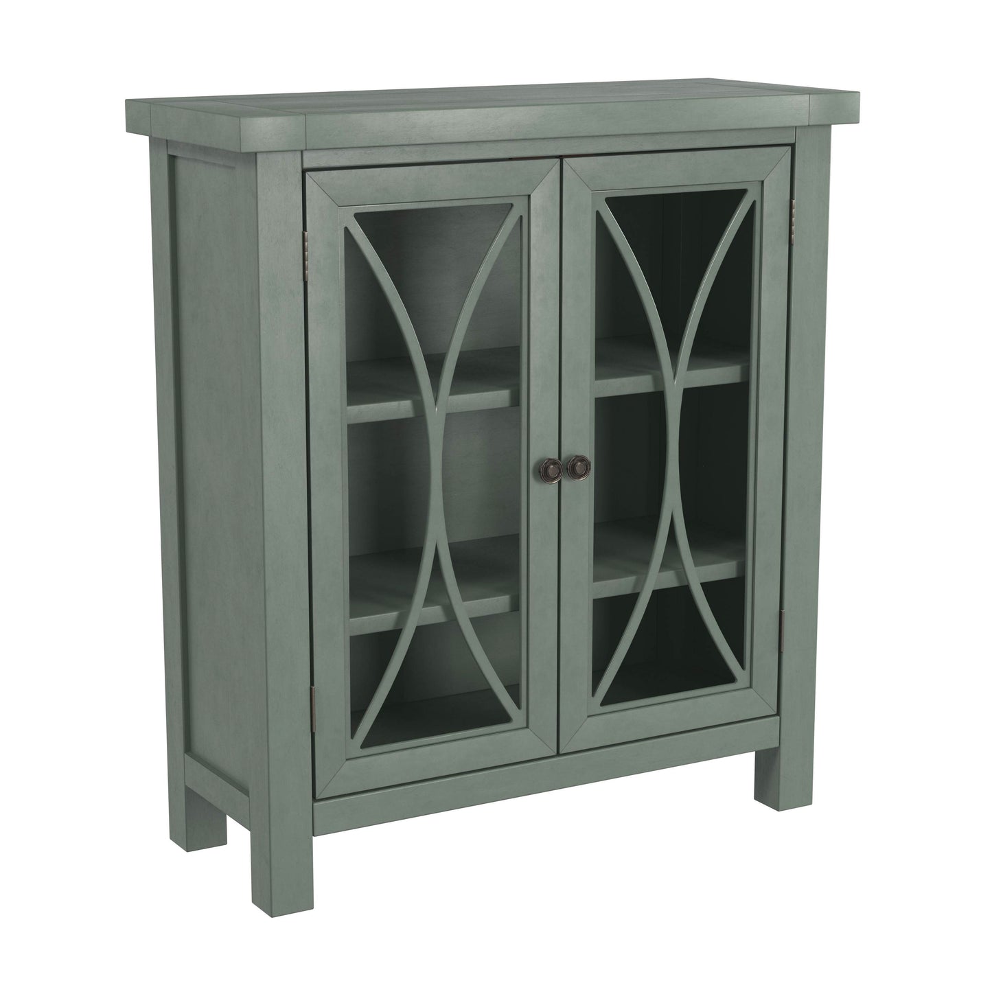 Hillsdale Furniture Bayside Wood 2 Door Console Cabinet, Robin Egg Blue