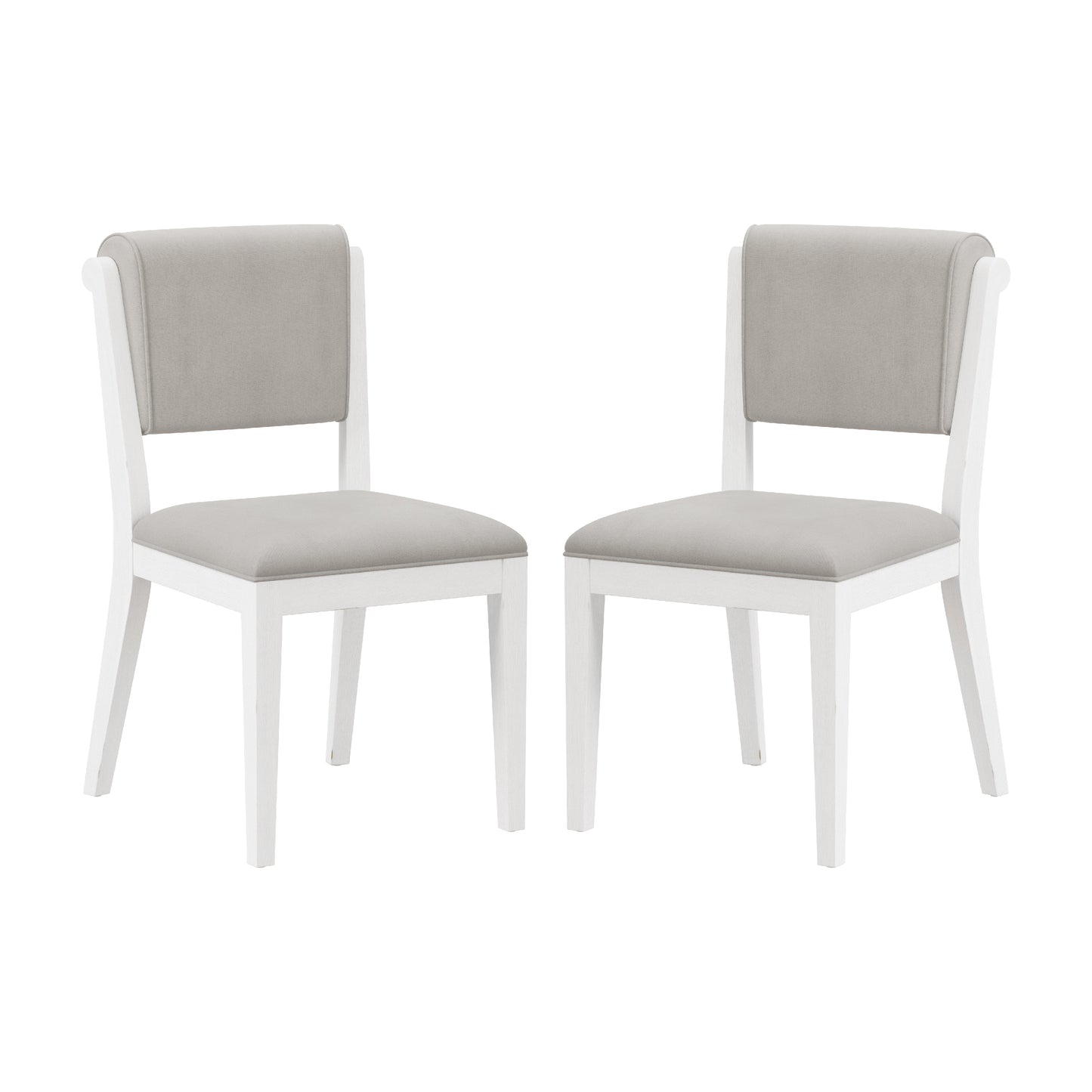 Hillsdale Furniture Clarion Wood and Upholstered Dining Chairs, Set of 2, Sea White