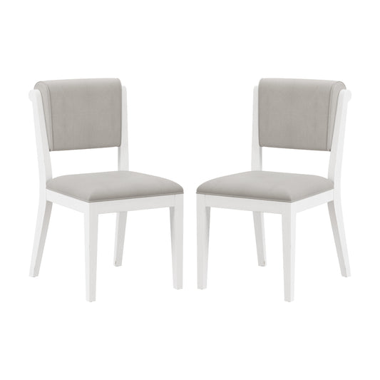 Hillsdale Furniture Clarion Wood and Upholstered Dining Chairs, Set of 2, Sea White