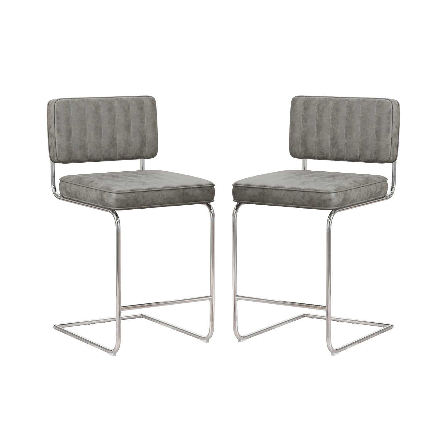 Hillsdale Furniture Breuer Metal Counter Height Stools, Set of 2, Gray