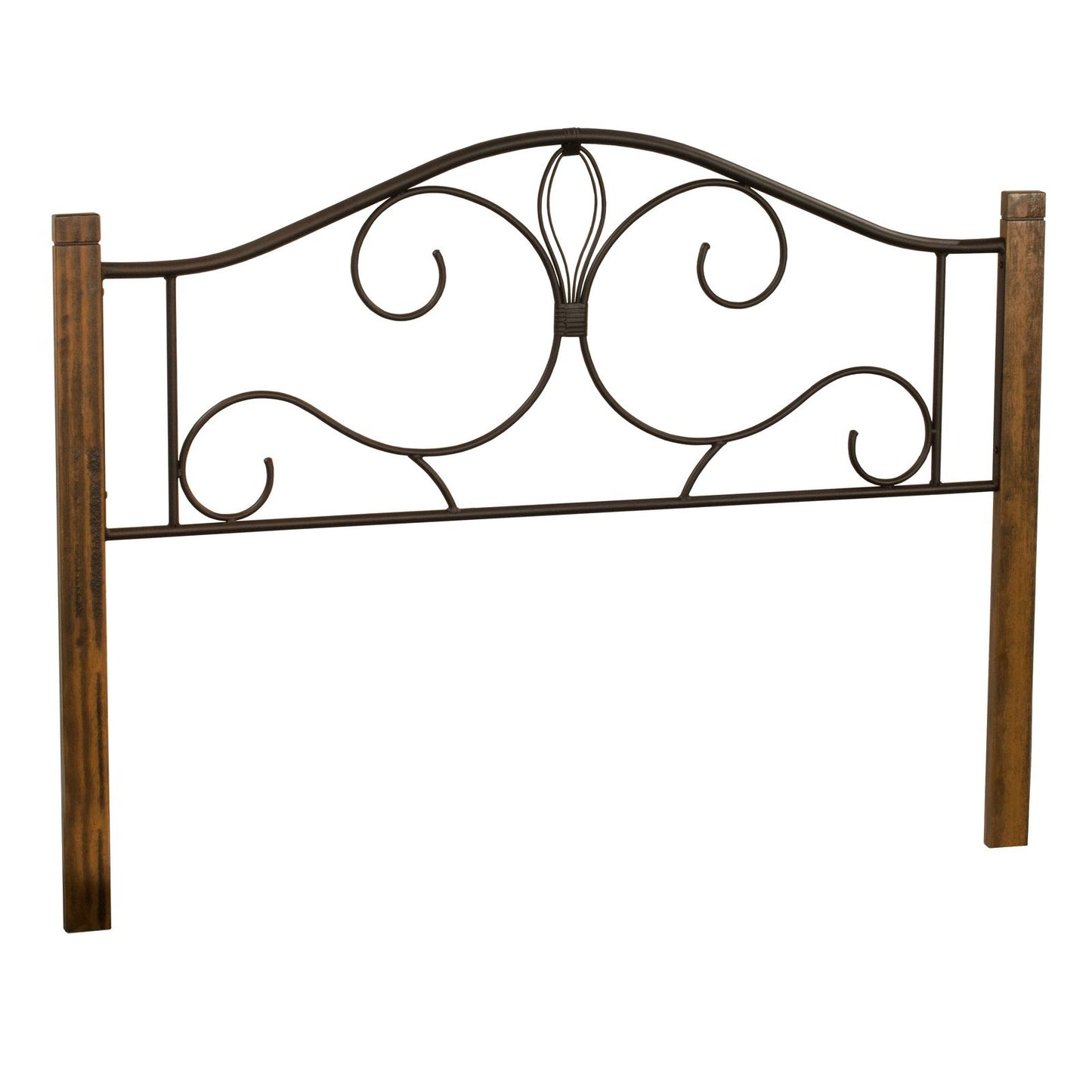 Hillsdale Furniture Destin King Metal Headboard with Wood Posts, Oak