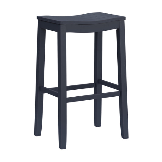 Hillsdale Furniture Fiddler Wood Backless Bar Height Stool, Navy