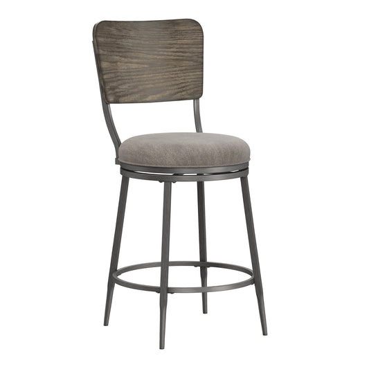 Hillsdale Furniture Garren Metal Counter Height Swivel Stool, Rubbed Pewter