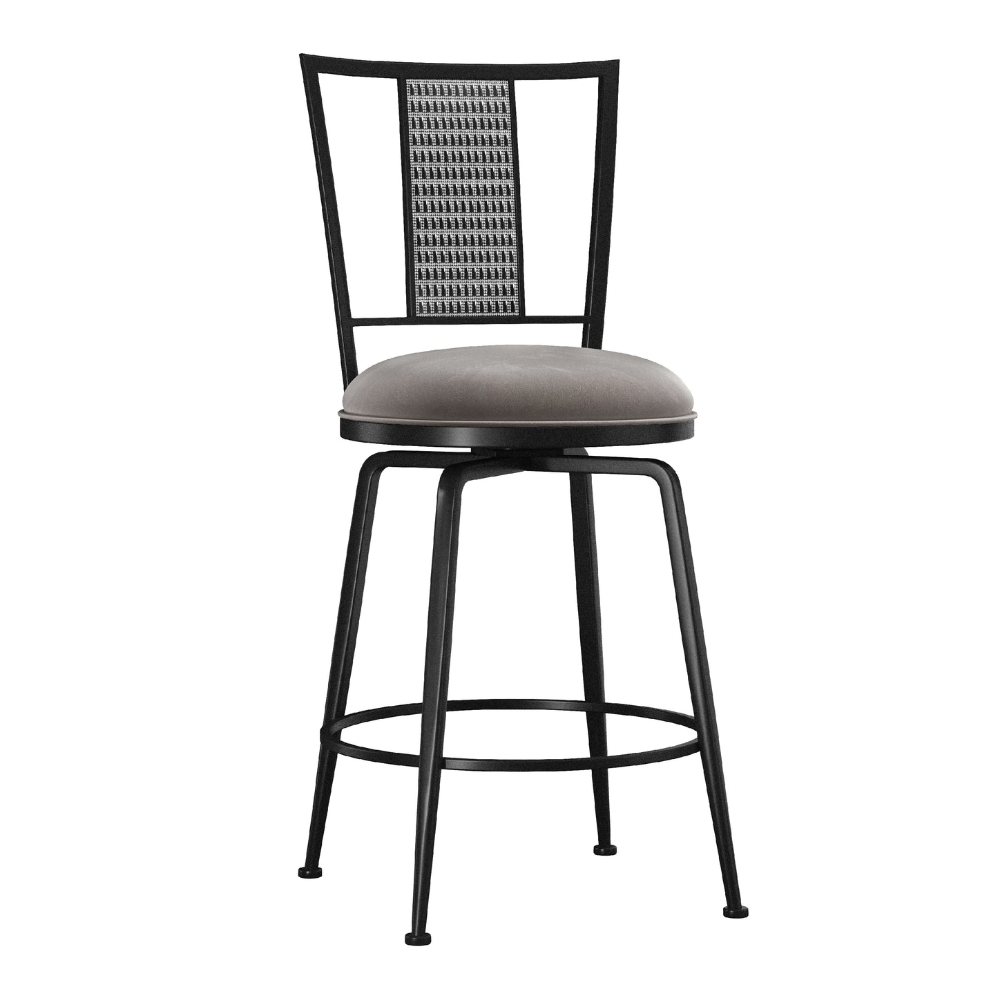 Hillsdale Furniture Queensridge Metal Swivel Counter Height Stool, Black with Silver