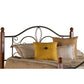 Hillsdale Furniture Milwaukee King Metal Headboard with Frame and Cherry Wood Posts, Textured Black