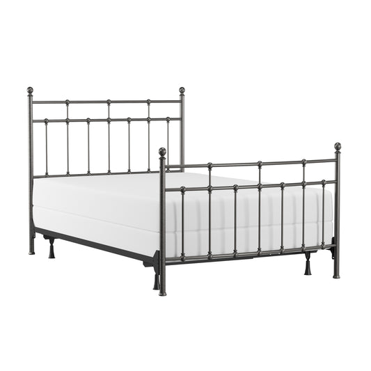 Hillsdale Furniture Providence Metal Full Bed with Spindle and Casting Design, Aged Pewter