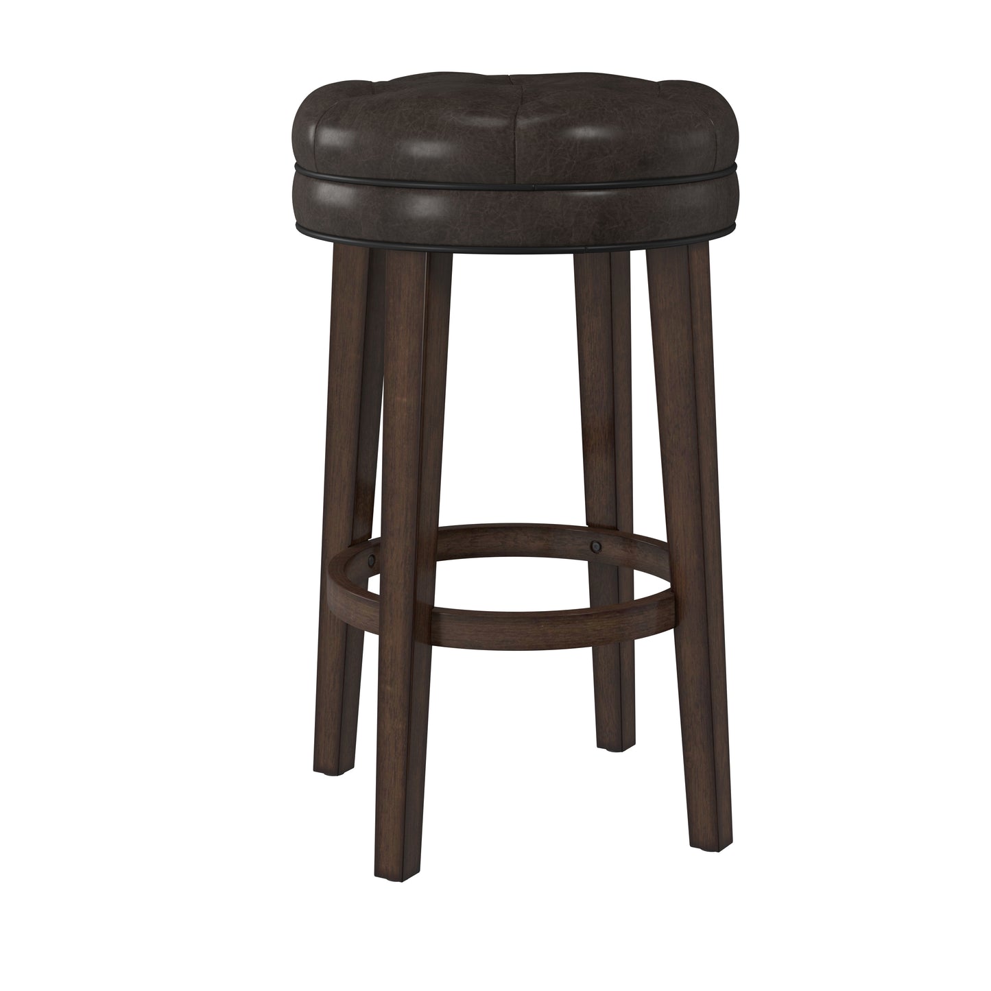 Hillsdale Furniture Krauss Wood Backless Bar Height Swivel Stool, Dark Brown