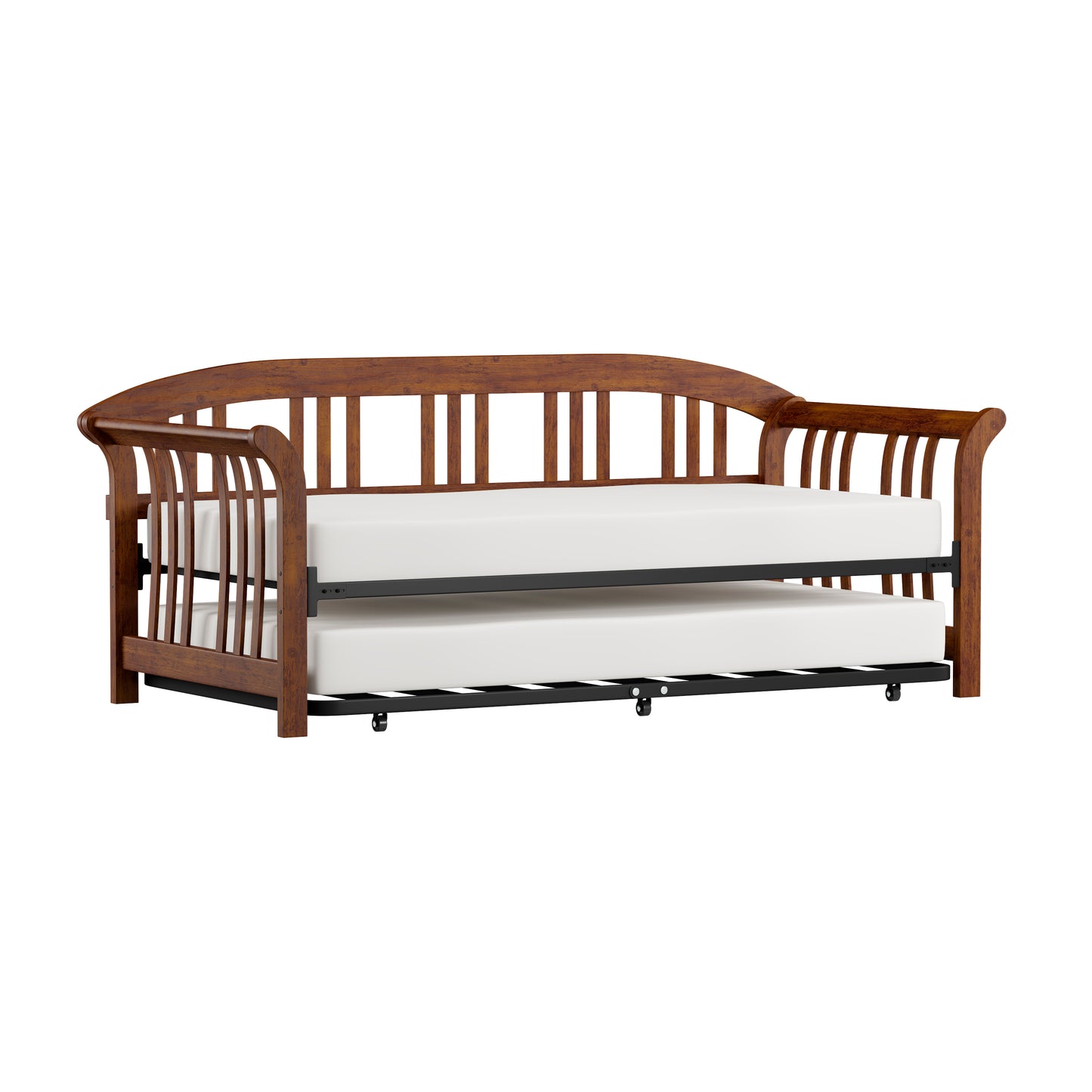 Hillsdale Furniture Dorchester Wood Daybed with Twin Roll Out Trundle, Walnut