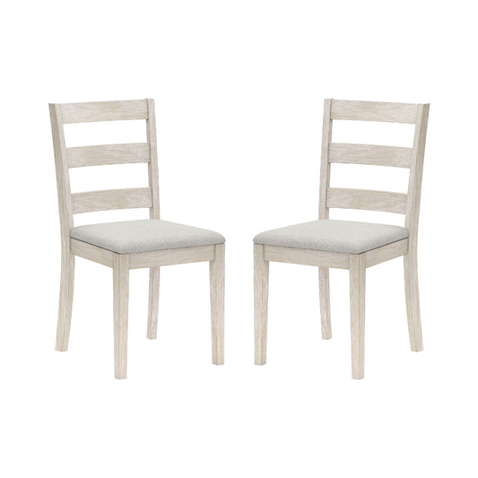 Hillsdale Furniture Spencer Wood Ladder Back Dining Chair, Set of 2, White Wire Brush