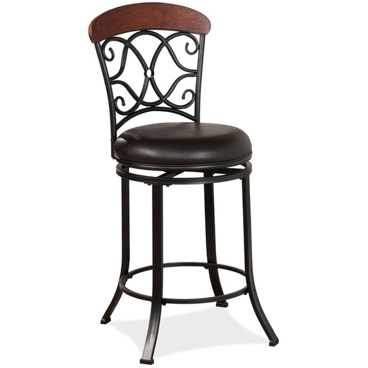 Hillsdale Furniture Trevelian Metal Swivel Counter Height Stool, Dark Coffee