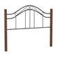 Hillsdale Furniture Matson Full/Queen Metal Headboard with Cherry Wood Posts without Frame, Black
