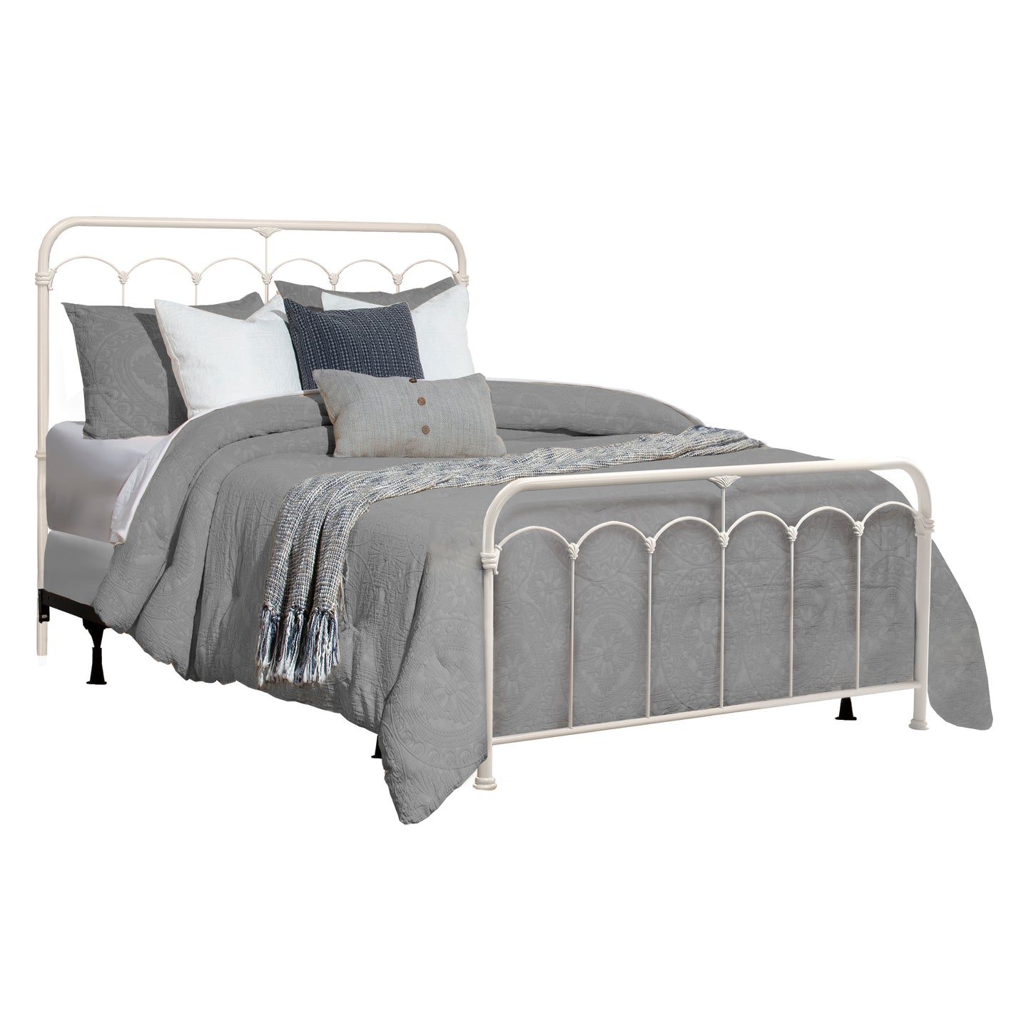 Hillsdale Furniture Jocelyn Queen Metal Bed, Soft White