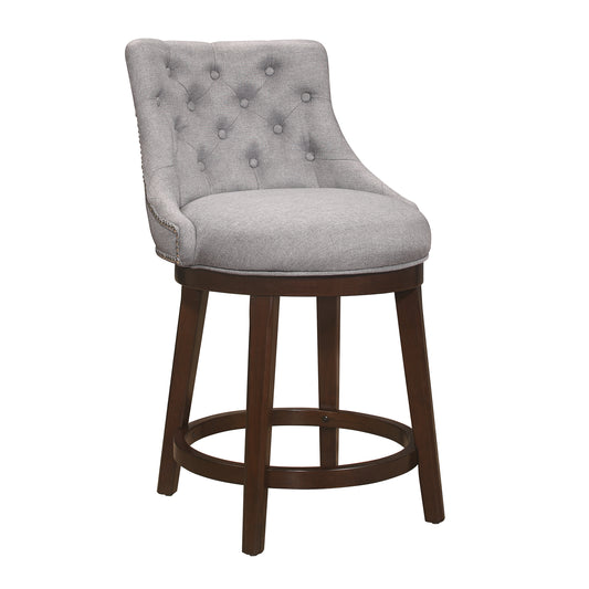 Hillsdale Furniture Halbrooke Wood Swivel Counter Height Stool, Gray Fabric