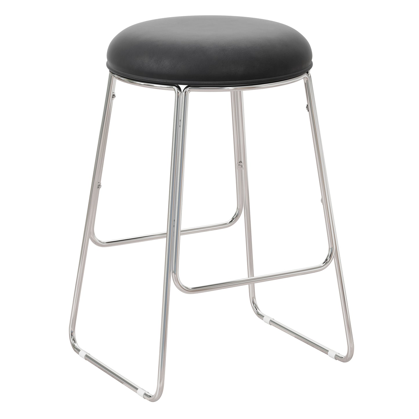 Hillsdale Furniture Southlake Backless Metal Counter Height Stool, Chrome with Black Vinyl