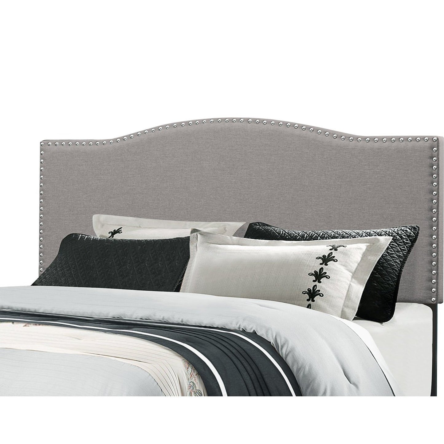 Hillsdale Furniture Kiley Full/Queen Upholstered Headboard with Frame, Glacier Gray