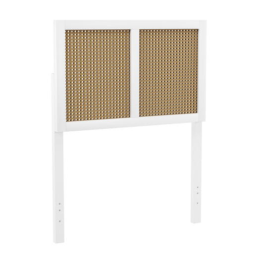 Hillsdale Furniture Serena Wood and Cane Panel Twin Headboard, White