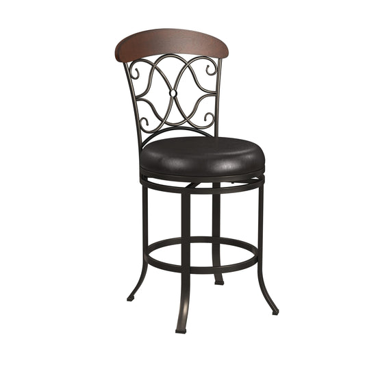 Hillsdale Furniture Dundee Commercial Grade Metal Counter Height Swivel Stool, Dark Coffee