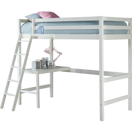 Hillsdale Kids and Teen Caspian Twin Loft Bed with Hanging Nightstand, White