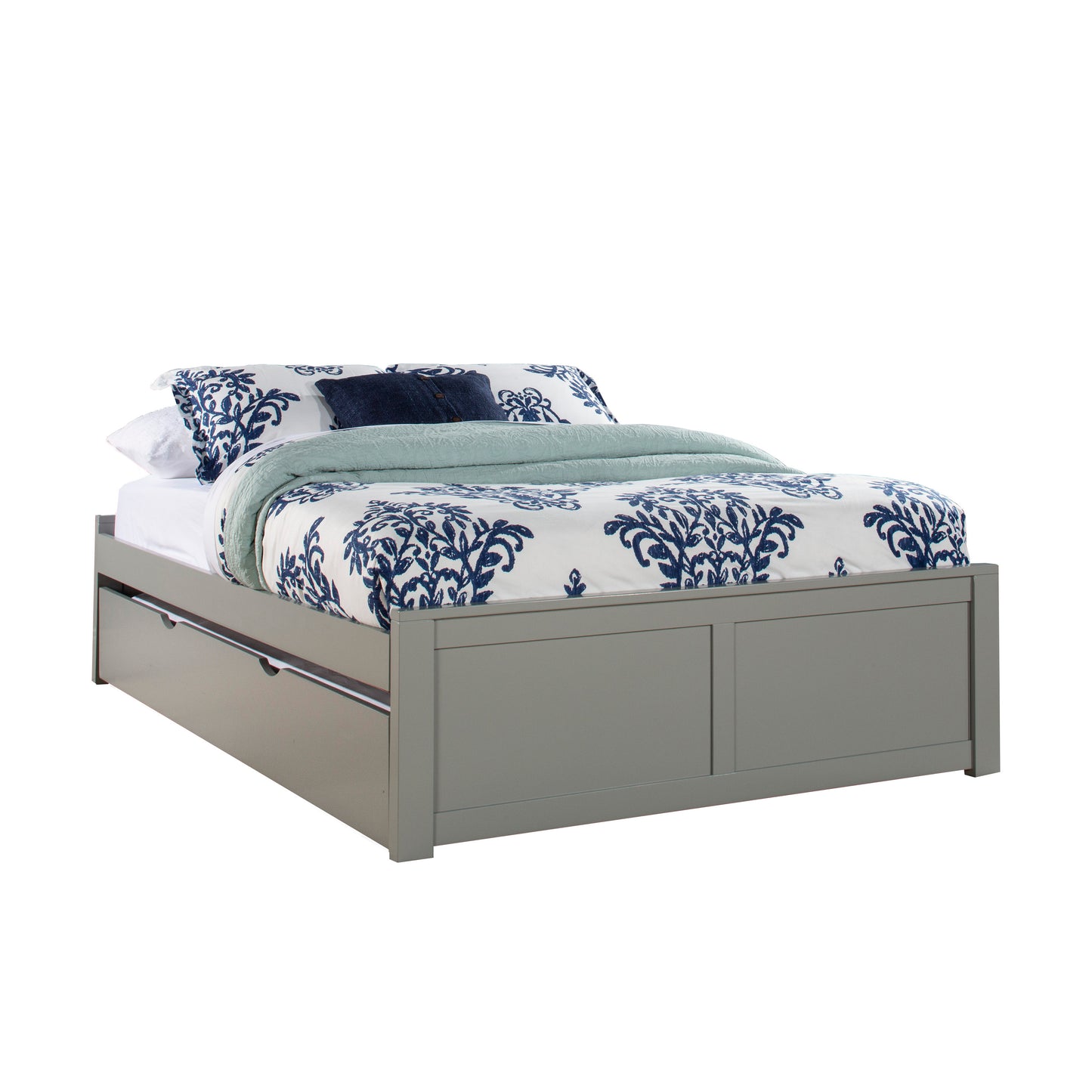 Hillsdale Kids and Teen Pulse Wood Full Platform Bed with Trundle, Gray