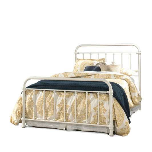 Hillsdale Furniture Kirkland Metal King Bed, Soft White