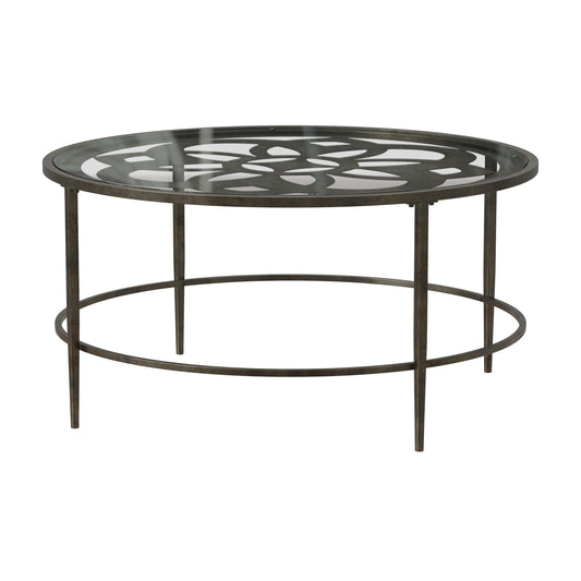 Hillsdale Furniture Marsala Metal Coffee Table, Gray with Brown Rub