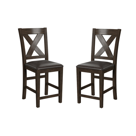 Hillsdale Furniture Spencer Wood Counter Height Stool, Set of 2, Dark Espresso Wire Brush