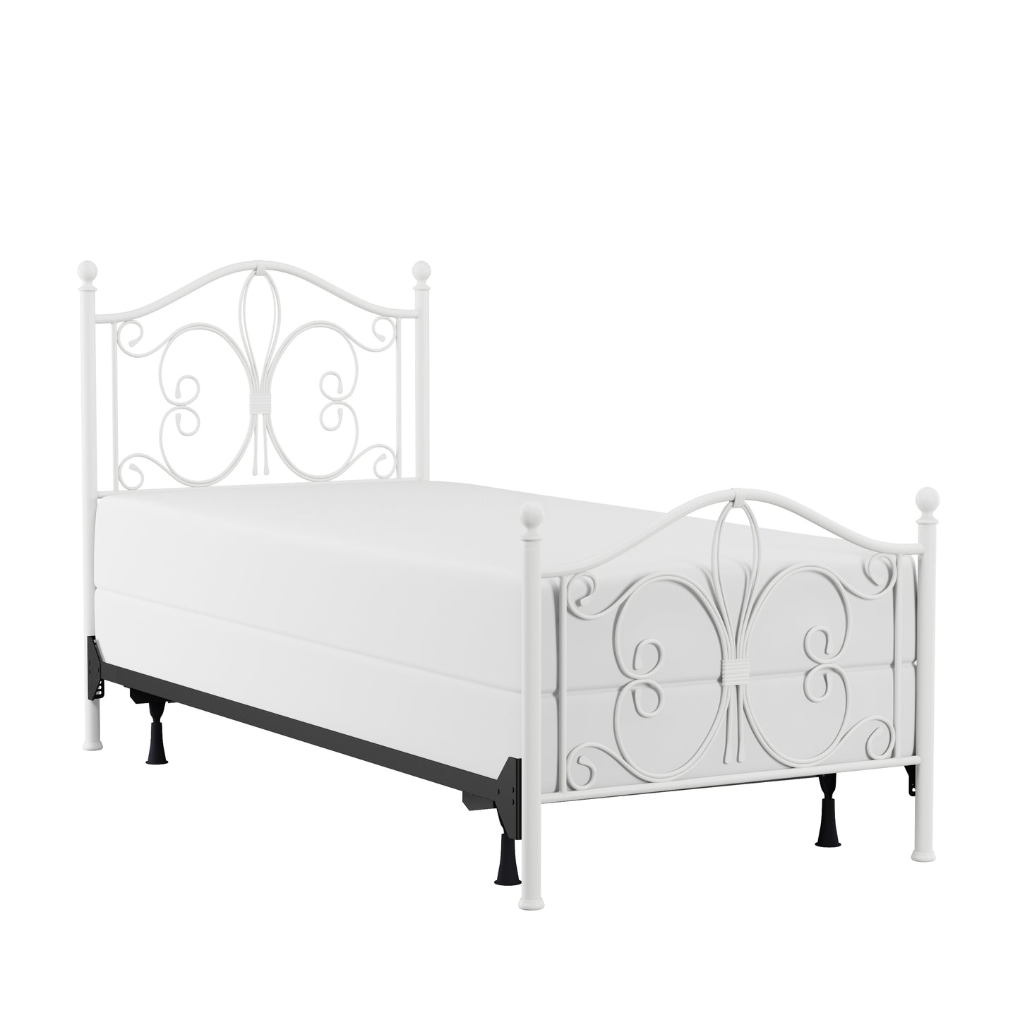 Hillsdale Furniture Ruby Twin Metal Bed, Textured White